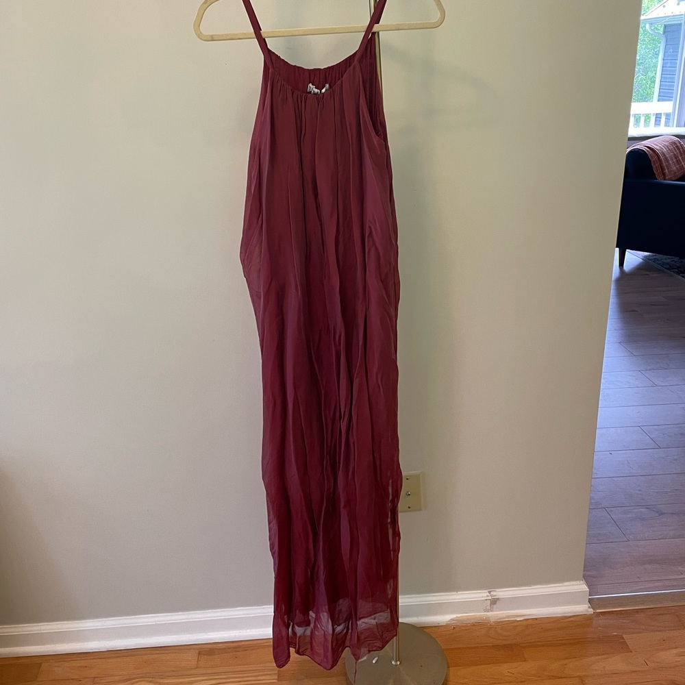 Handmade silk maroon dress size 0/small